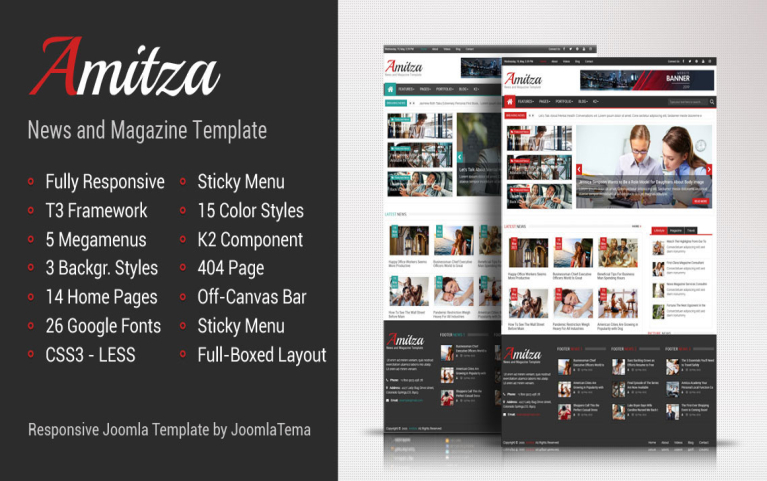 Amitza Joomla News and Magazine Template