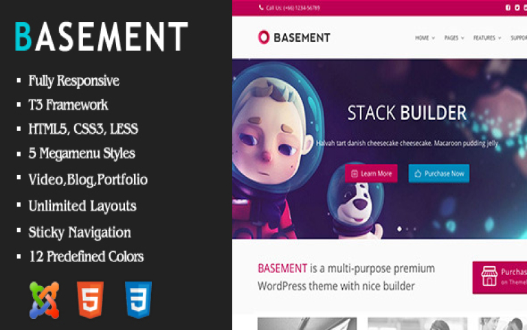 Basement Free Joomla Construction Business Template
