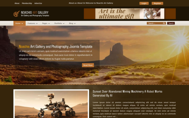 Noachis Art Gallery and Photography Joomla Template