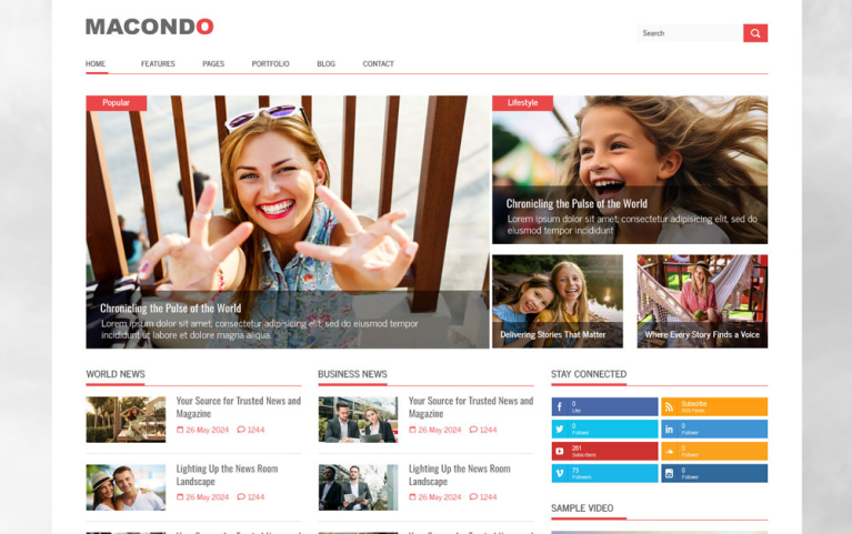 Macondo Joomla News Portal and Magazine Template 