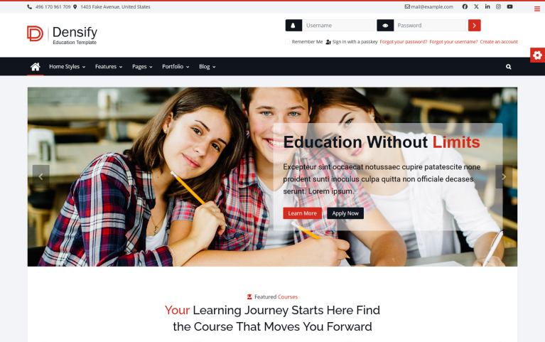 Densify Education LMS Online Courses Template